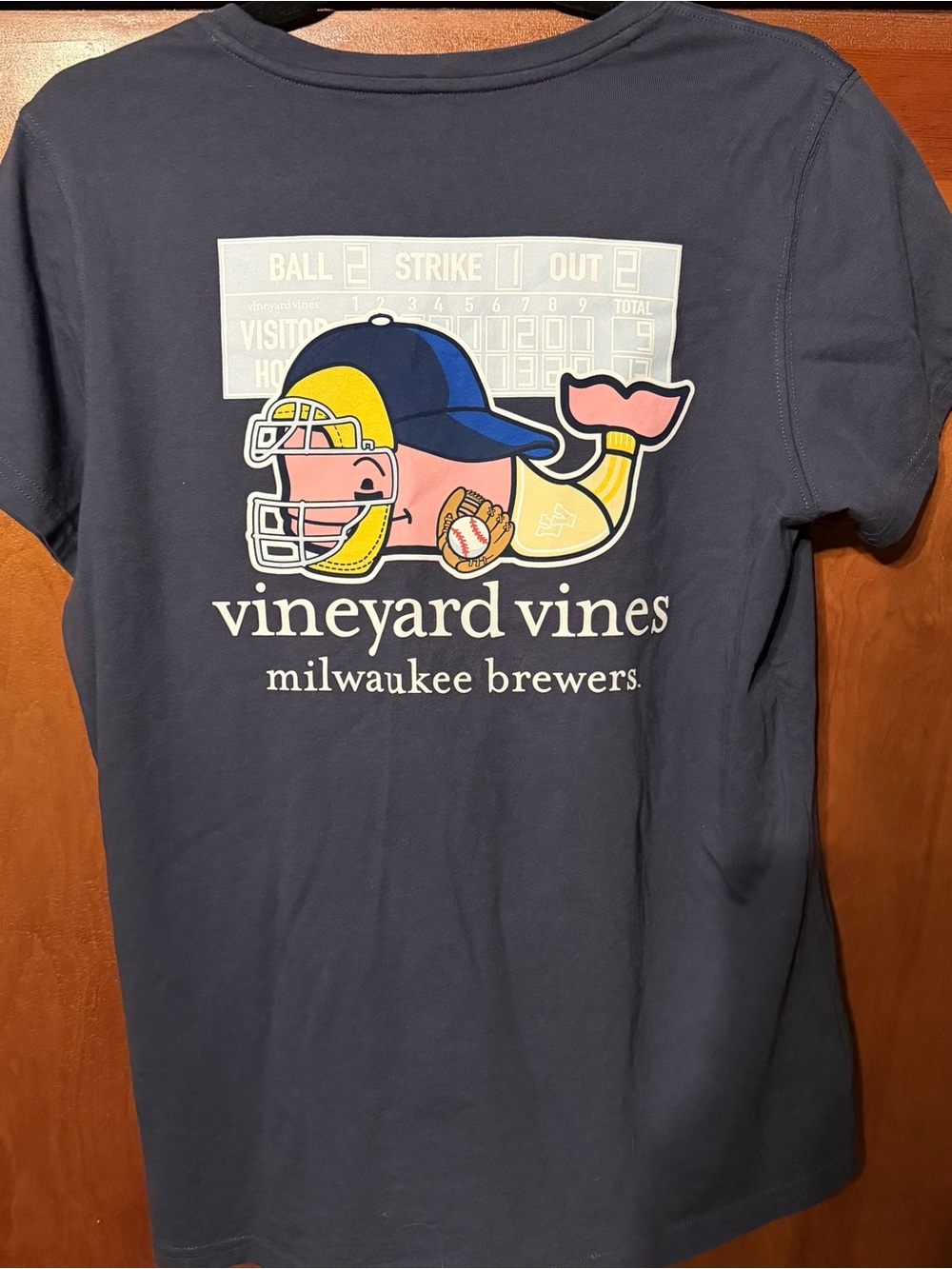 Milwaukee Brewers vineyard vines collab pocket t shirt